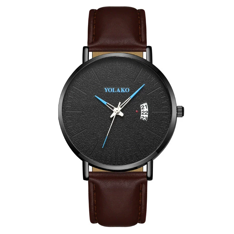 Men's Watch Alloy Case Leather Strap Fashion Round Dial - Image 9