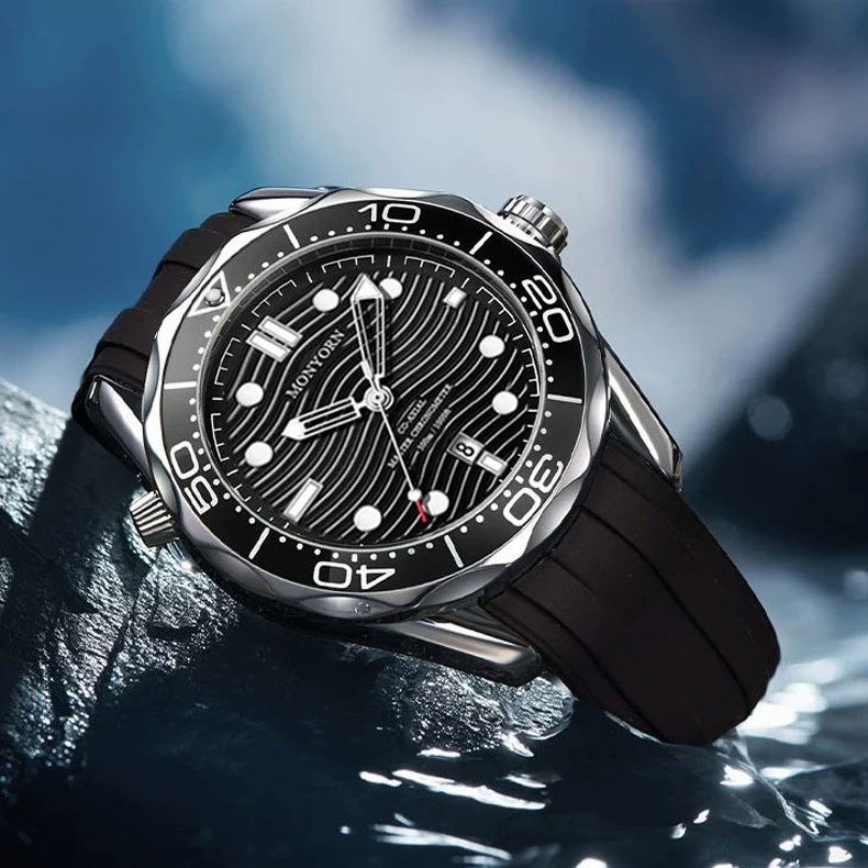 Men's Watch Alloy Case Silicone Strap Round Dial Fashion Seahorse Design - Image 2