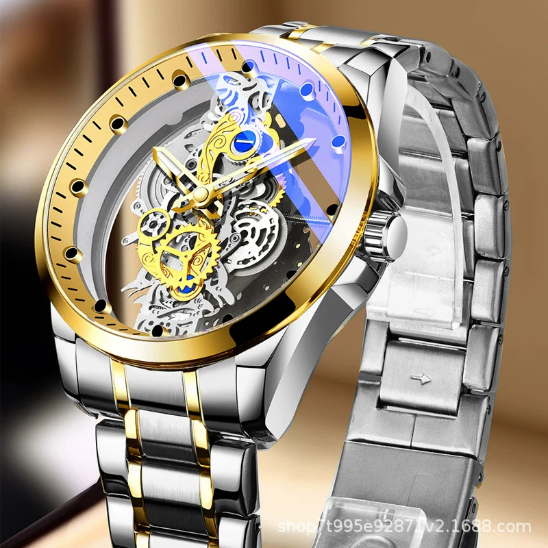 Men's Watch Alloy Case Stainless Steel Strap Round Dial Business Style Waterproof Luminous - Image 6