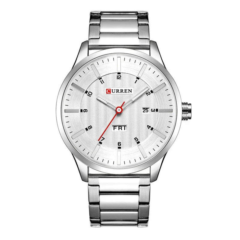 Men's Watch Alloy Case Stainless Steel Strap Round Dial Fashion Simple Trend - Image 5
