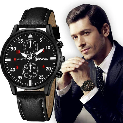 Men's Watch Alloy Stainless Steel Imitation Leather Ordinary Glass Mirror Round Leisure Style