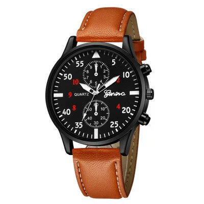Men's Watch Alloy Stainless Steel Imitation Leather Ordinary Glass Mirror Round Leisure Style - Image 10