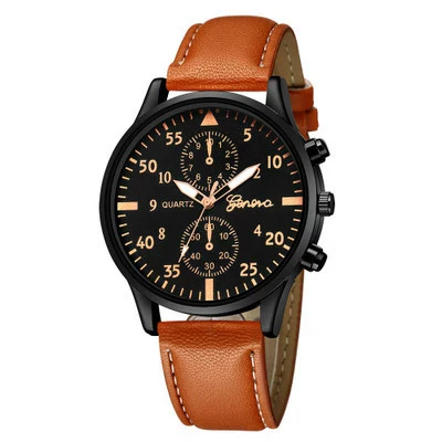 Men's Watch Alloy Stainless Steel Imitation Leather Ordinary Glass Mirror Round Leisure Style - Image 12
