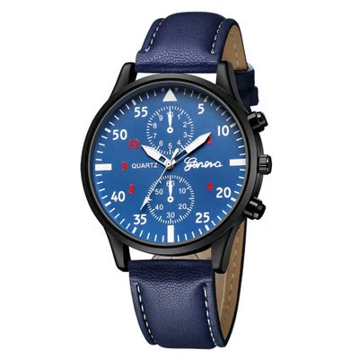 Men's Watch Alloy Stainless Steel Imitation Leather Ordinary Glass Mirror Round Leisure Style - Image 6