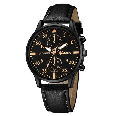 Men's Watch Alloy Stainless Steel Imitation Leather Ordinary Glass Mirror Round Leisure Style - Image 9