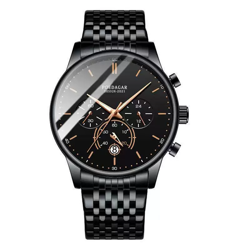 Men's Watch Alloy Stainless Steel Sapphire Crystal Glass Mirror Round Waterproof Luminous Multifunctional Quartz Leisure - Image 3