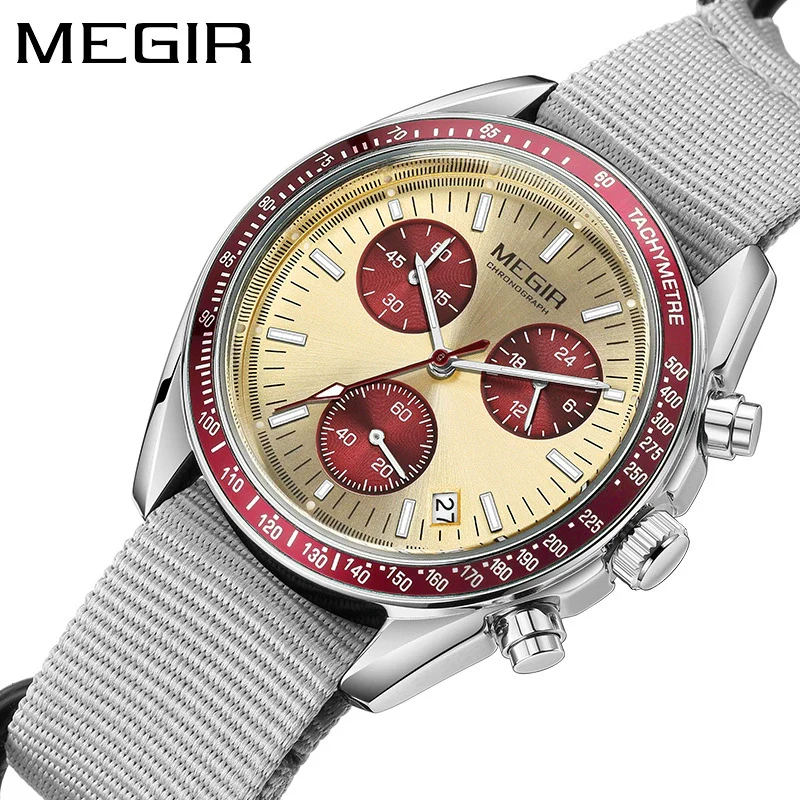 Men's Watch Casual Style Round Dial Alloy Case Stainless Steel Buckle Textile Strap