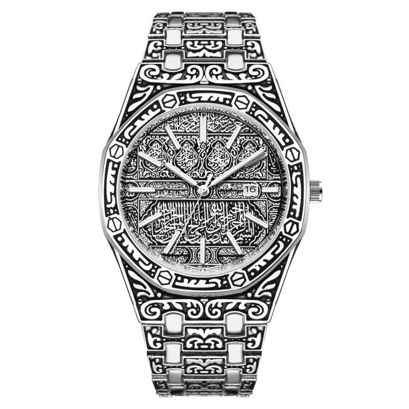 Men's Watch Metal Mineral Strengthened Glass Mirror Octagonal Round Luminous Leisure Style - Image 4