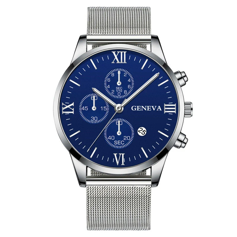 Men's Watch Stainless Steel Metal Milan Belt Mesh Belt Roman Pattern Round Dial Leisure Style - Image 16