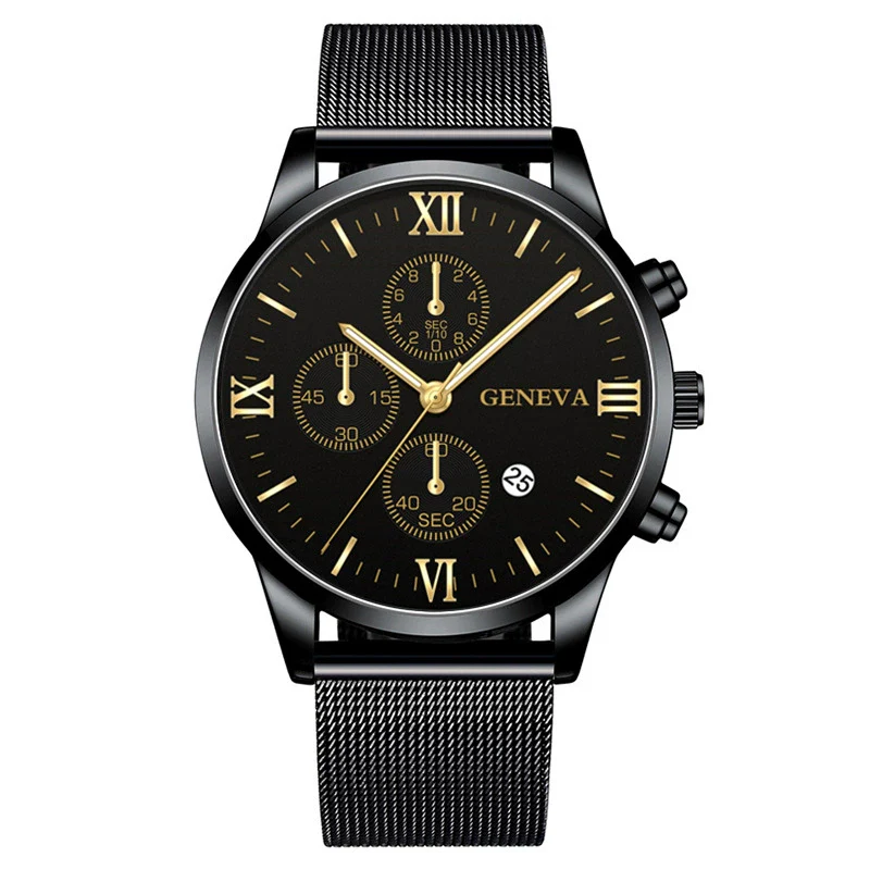 Men's Watch Stainless Steel Metal Milan Belt Mesh Belt Roman Pattern Round Dial Leisure Style - Image 6
