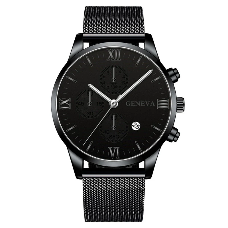 Men's Watch Stainless Steel Metal Milan Belt Mesh Belt Roman Pattern Round Dial Leisure Style - Image 7