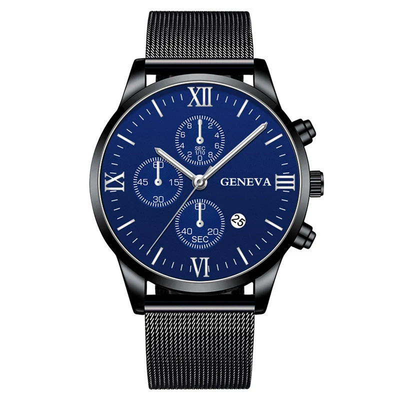Men's Watch Stainless Steel Metal Milan Belt Mesh Belt Roman Pattern Round Dial Leisure Style - Image 9