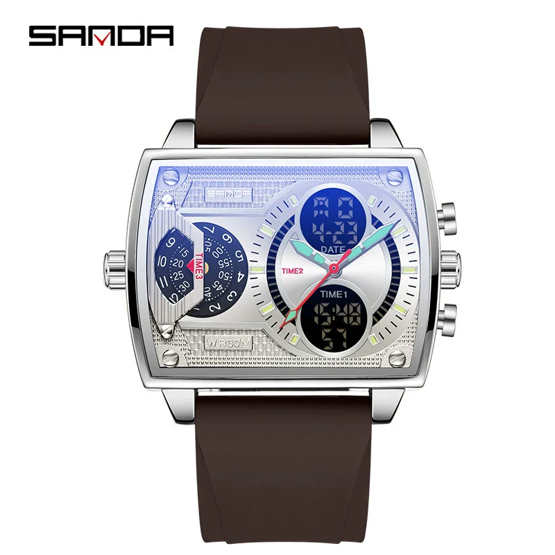 Men's Watch Zinc Alloy Case Belt Silicone Steel Belt Square Dial Highend Business Fashion Electronic Quartz Watch - Image 13