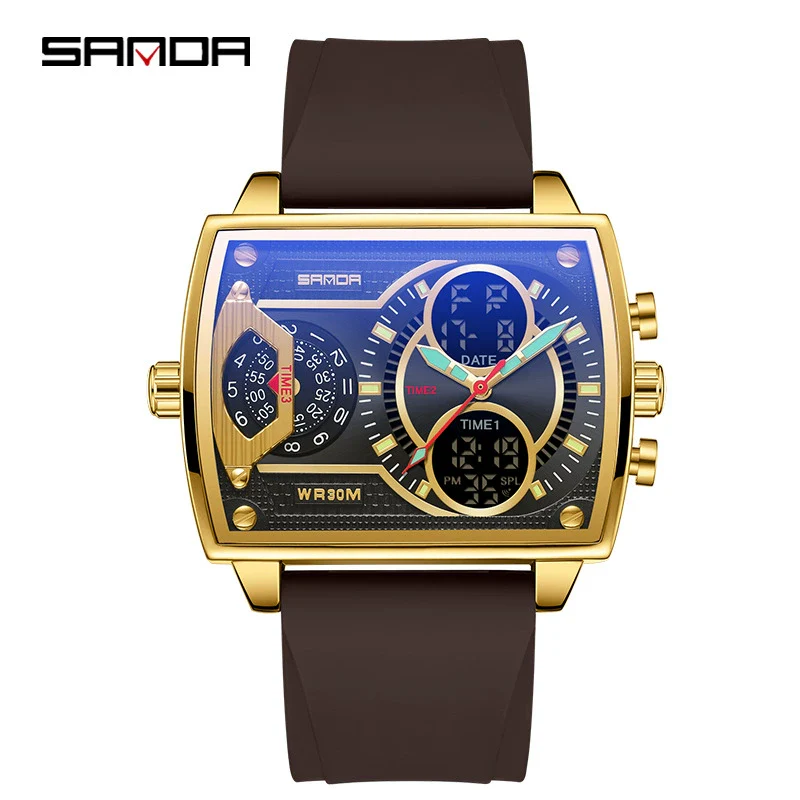 Men's Watch Zinc Alloy Case Belt Silicone Steel Belt Square Dial Highend Business Fashion Electronic Quartz Watch - Image 14