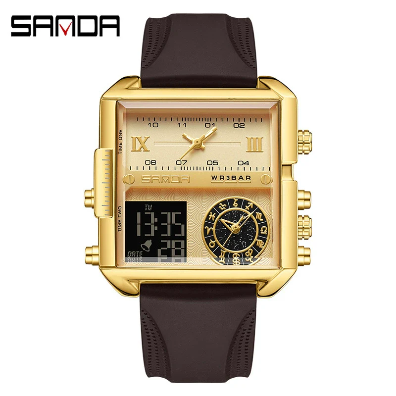 Men's Watch Zinc Alloy Case Belt Silicone Steel Belt Square Dial Highend Business Fashion Electronic Quartz Watch - Image 20
