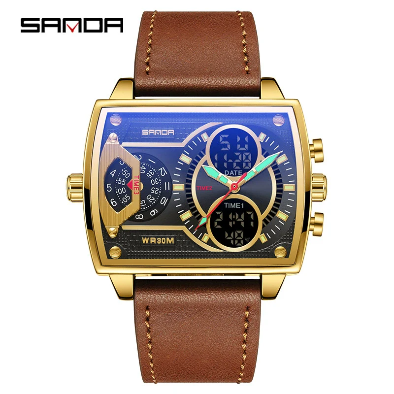Men's Watch Zinc Alloy Case Belt Silicone Steel Belt Square Dial Highend Business Fashion Electronic Quartz Watch - Image 8