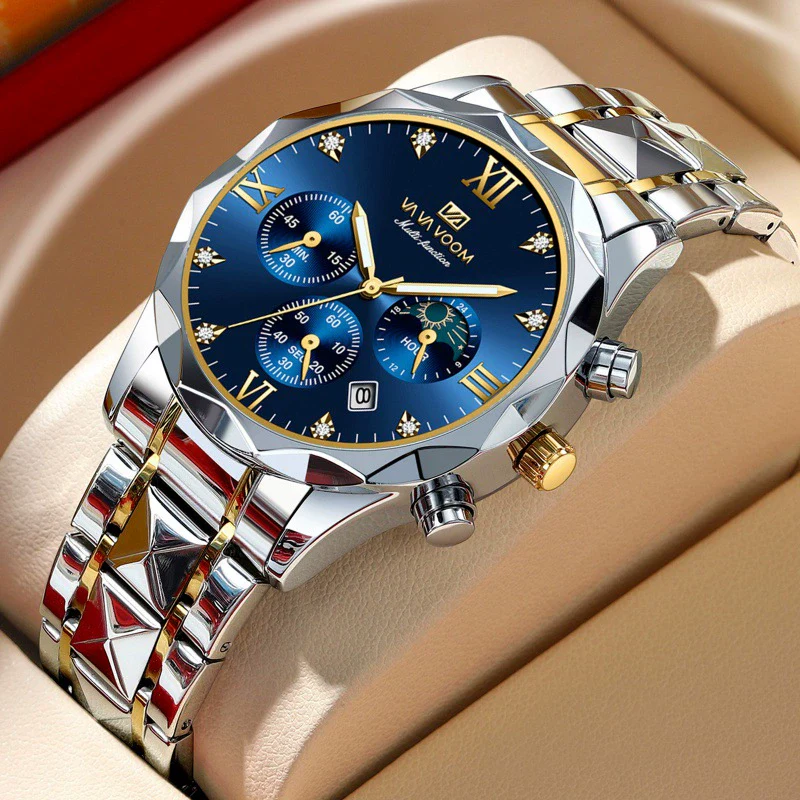 Men's Watches Metal Stainless Steel Round Business Fashion Waterproof With Calendar - Image 7
