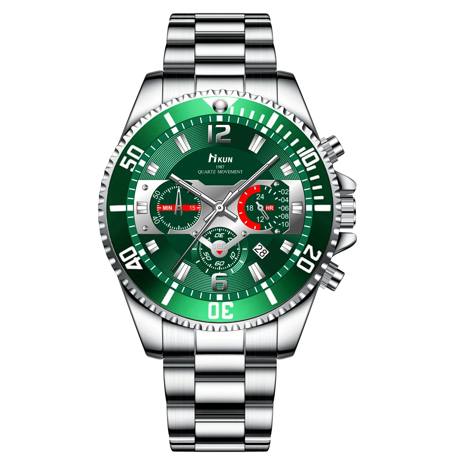 Men's Waterproof Alloy Strap Round Dial Business Style Watch - Image 5