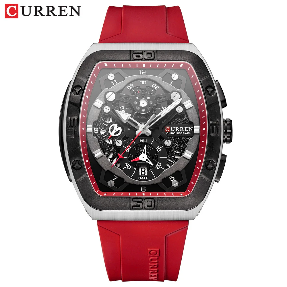 Men's Waterproof Multifunction Alloy And Silicone Leisure Round Watch With Mineral Strengthened Glass Mirror And Stainless Steel Pin Buckle - Image 10