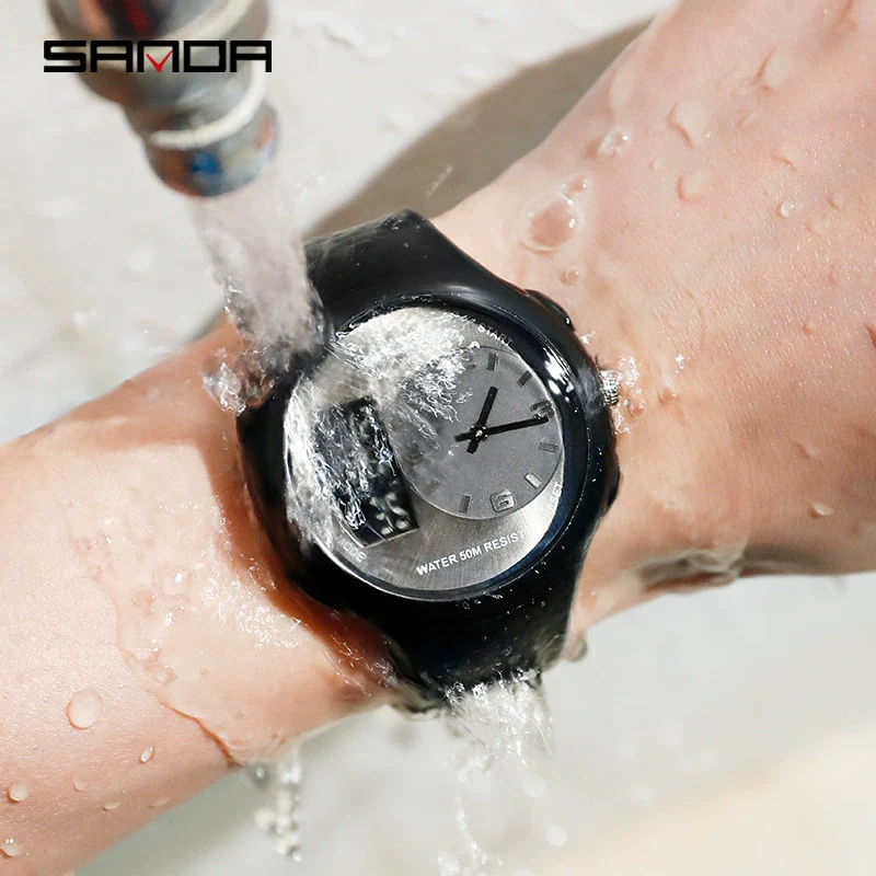 Men's Waterproof Multifunctional Luminous Outdoor Sports Watch With Resin Case And Mineral Strengthened Glass Mirror Round Dial - Image 2