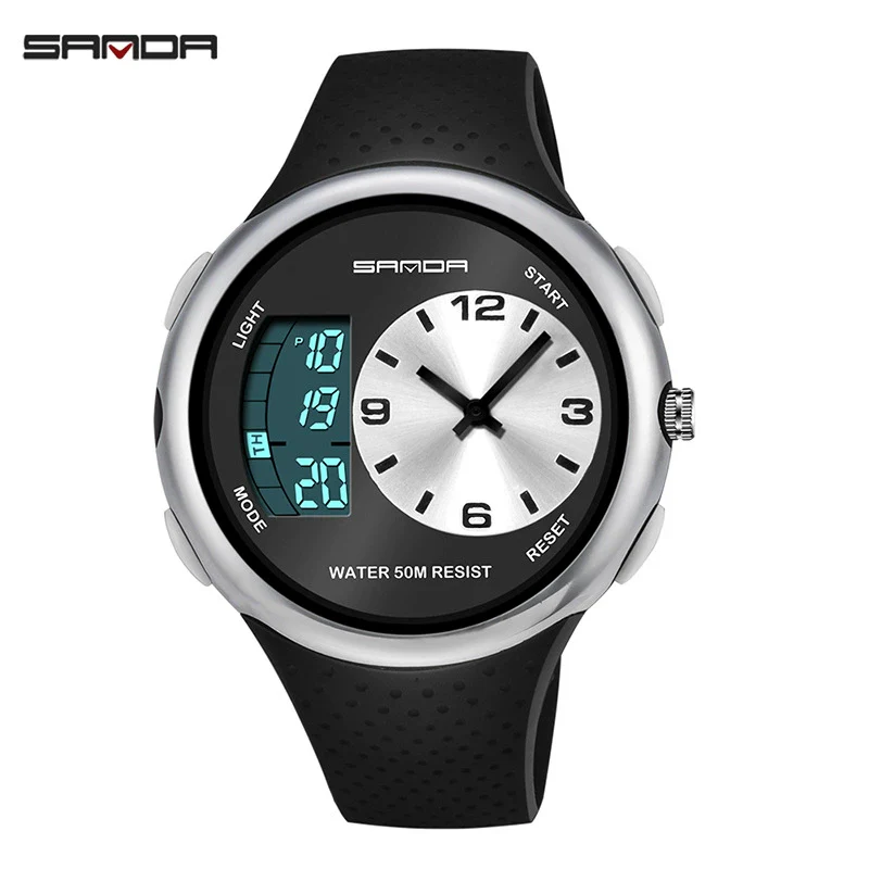 Men's Waterproof Multifunctional Luminous Outdoor Sports Watch With Resin Case And Mineral Strengthened Glass Mirror Round Dial - Image 4