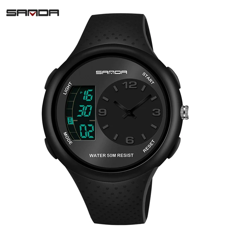 Men's Waterproof Multifunctional Luminous Outdoor Sports Watch With Resin Case And Mineral Strengthened Glass Mirror Round Dial - Image 5