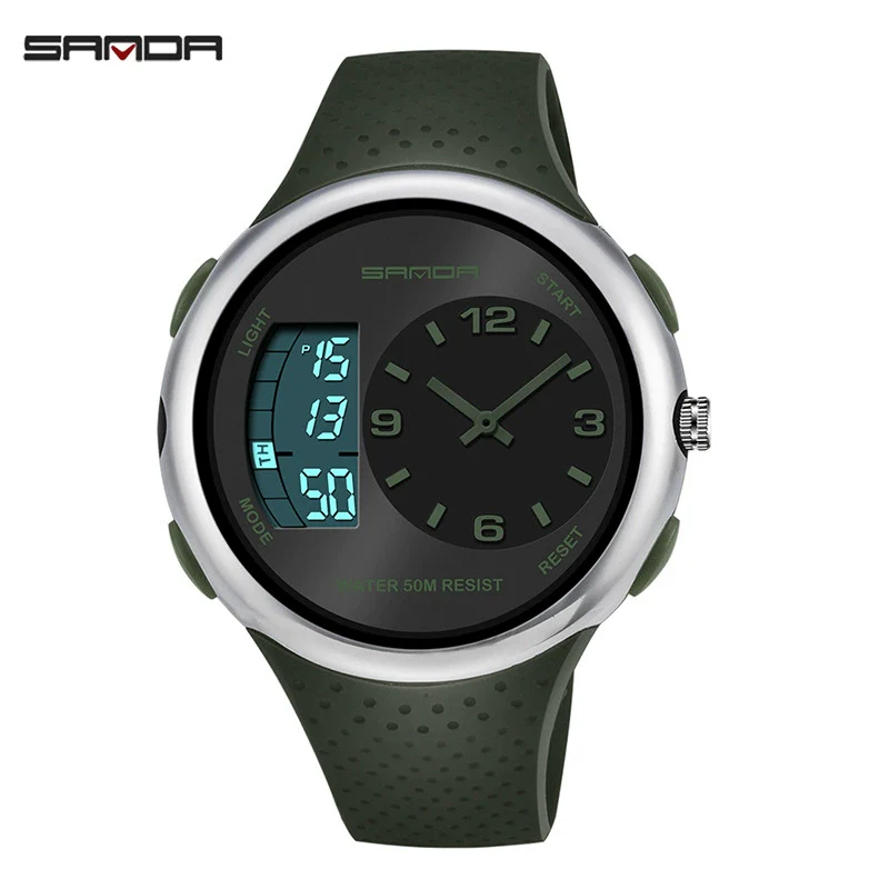 Men's Waterproof Multifunctional Luminous Outdoor Sports Watch With Resin Case And Mineral Strengthened Glass Mirror Round Dial - Image 8