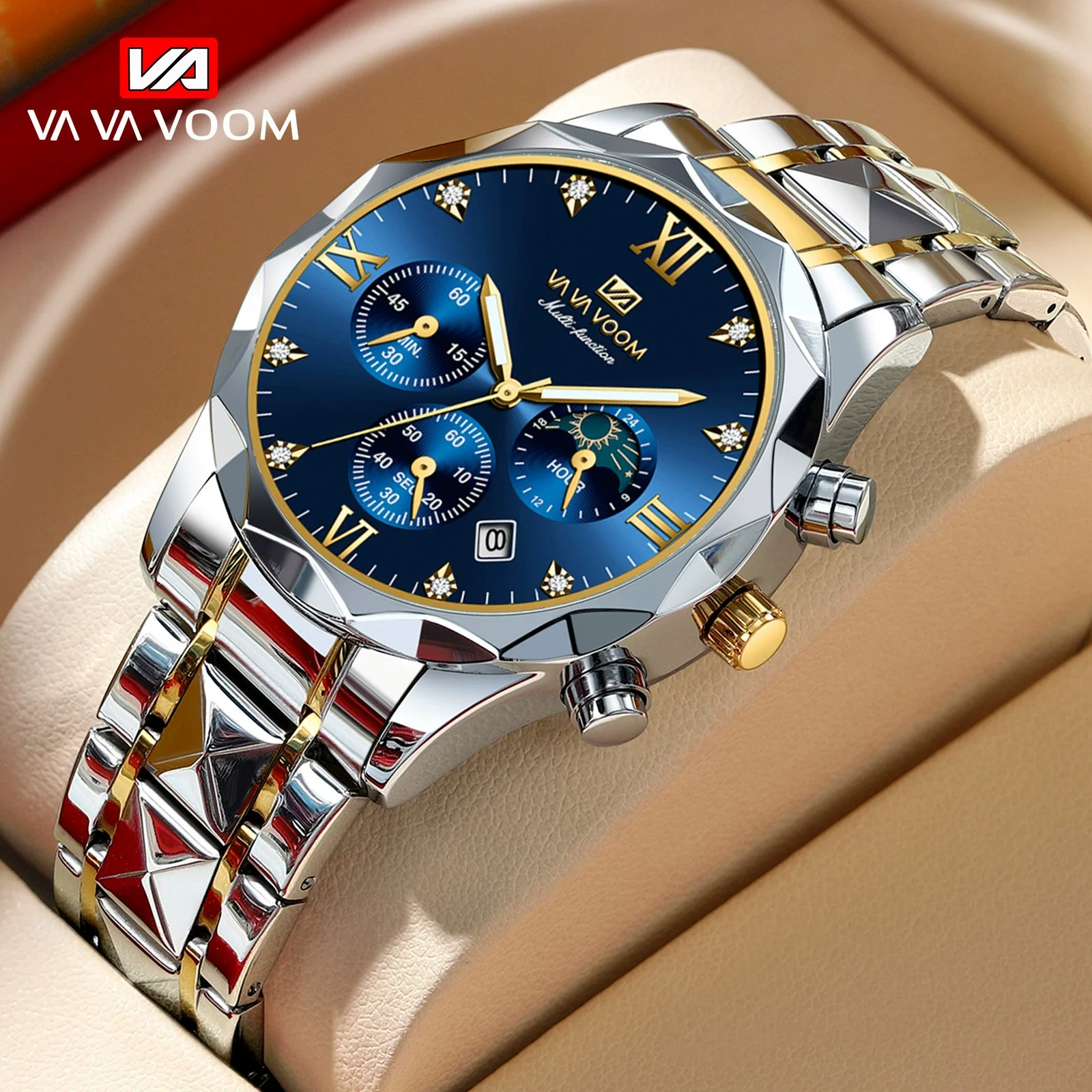 Men's Waterproof Stainless Steel And Alloy Business Quartz Watch With Round Dial - Image 11