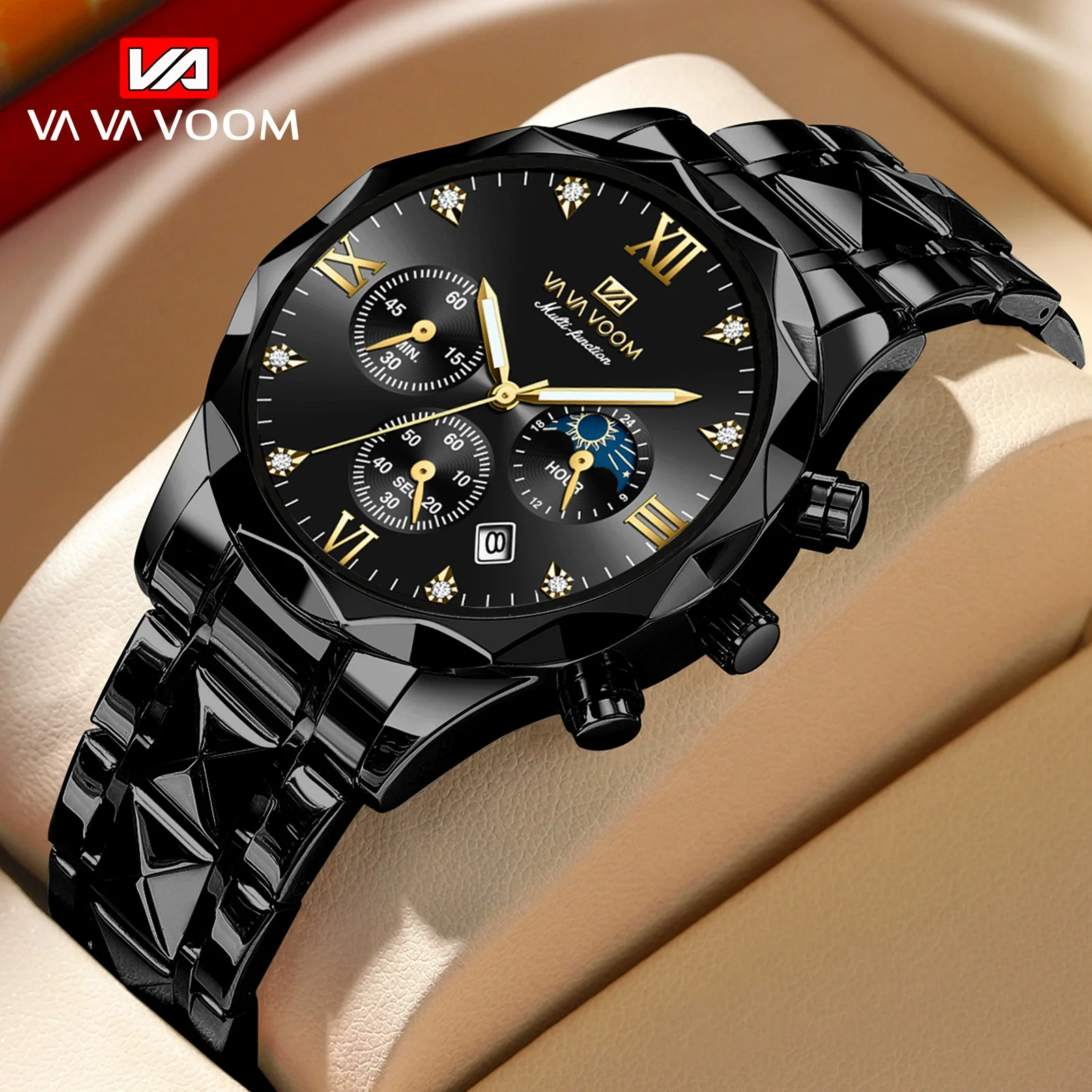 Men's Waterproof Stainless Steel And Alloy Business Quartz Watch With Round Dial - Image 13