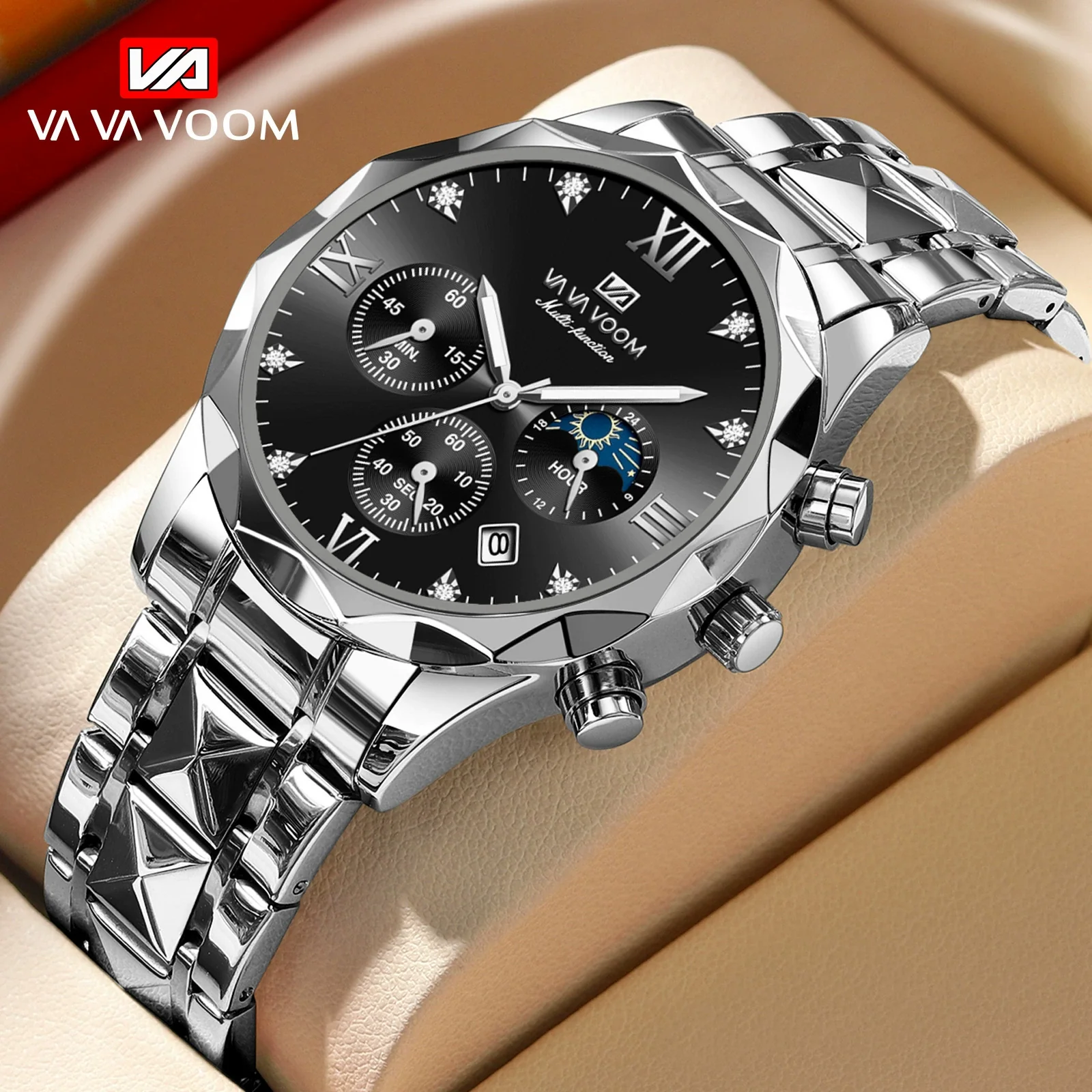 Men's Waterproof Stainless Steel And Alloy Business Quartz Watch With Round Dial - Image 16