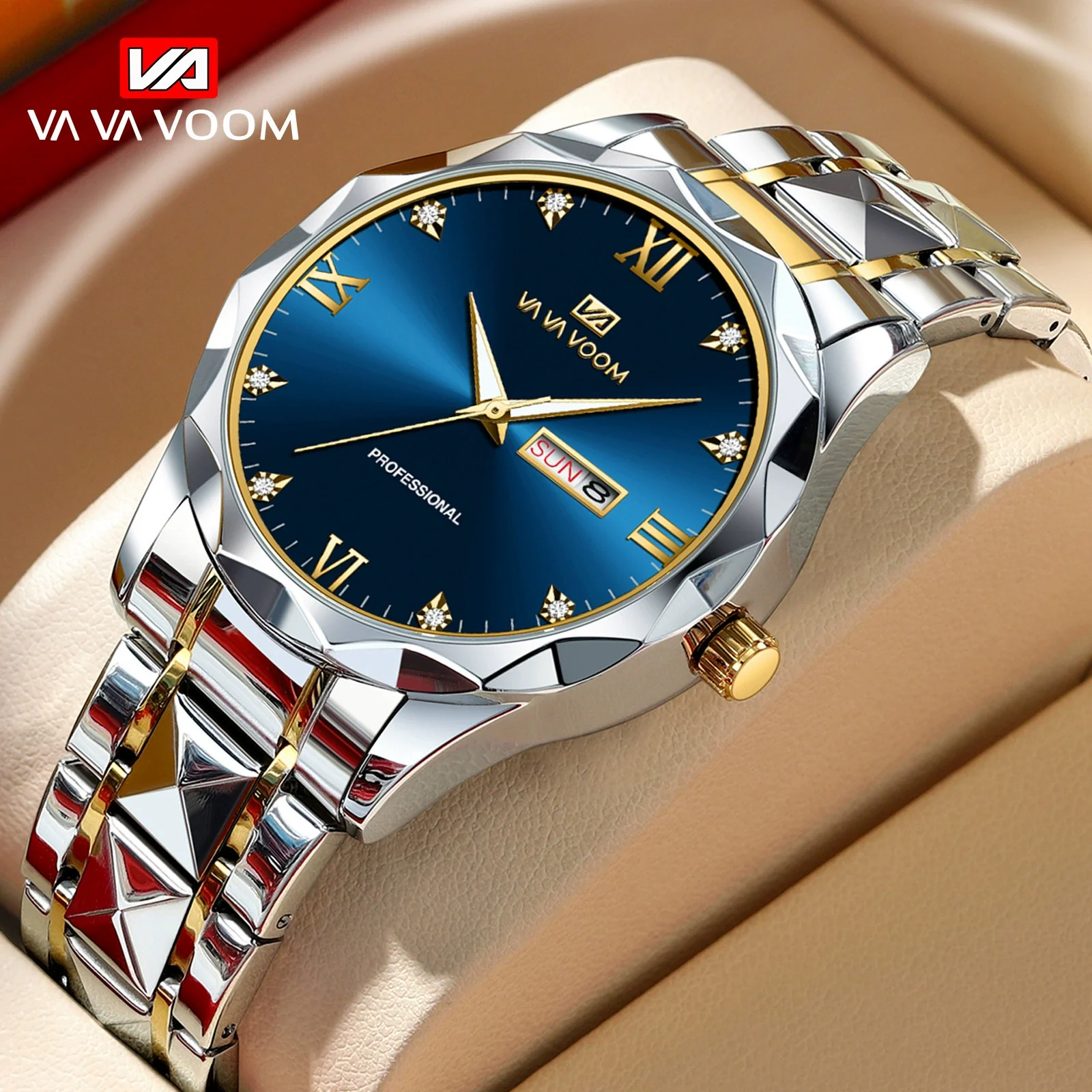 Men's Waterproof Stainless Steel And Alloy Business Quartz Watch With Round Dial - Image 2