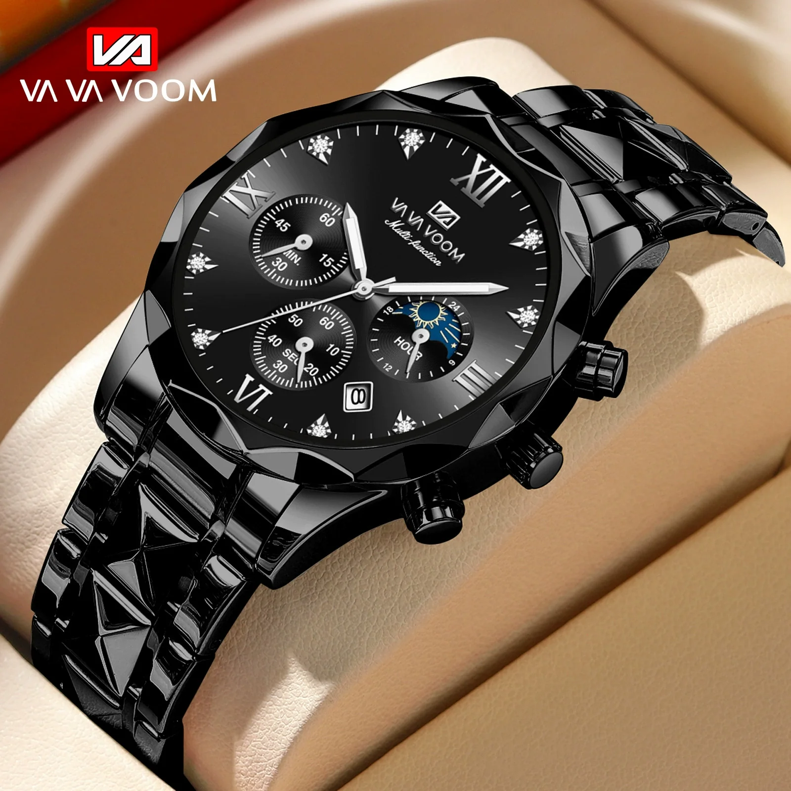 Men's Waterproof Stainless Steel And Alloy Business Quartz Watch With Round Dial - Image 3