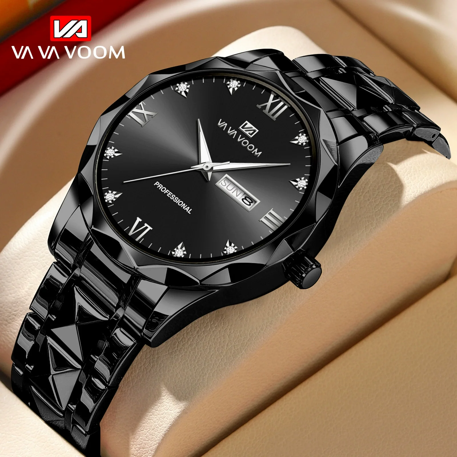 Men's Waterproof Stainless Steel And Alloy Business Quartz Watch With Round Dial - Image 9