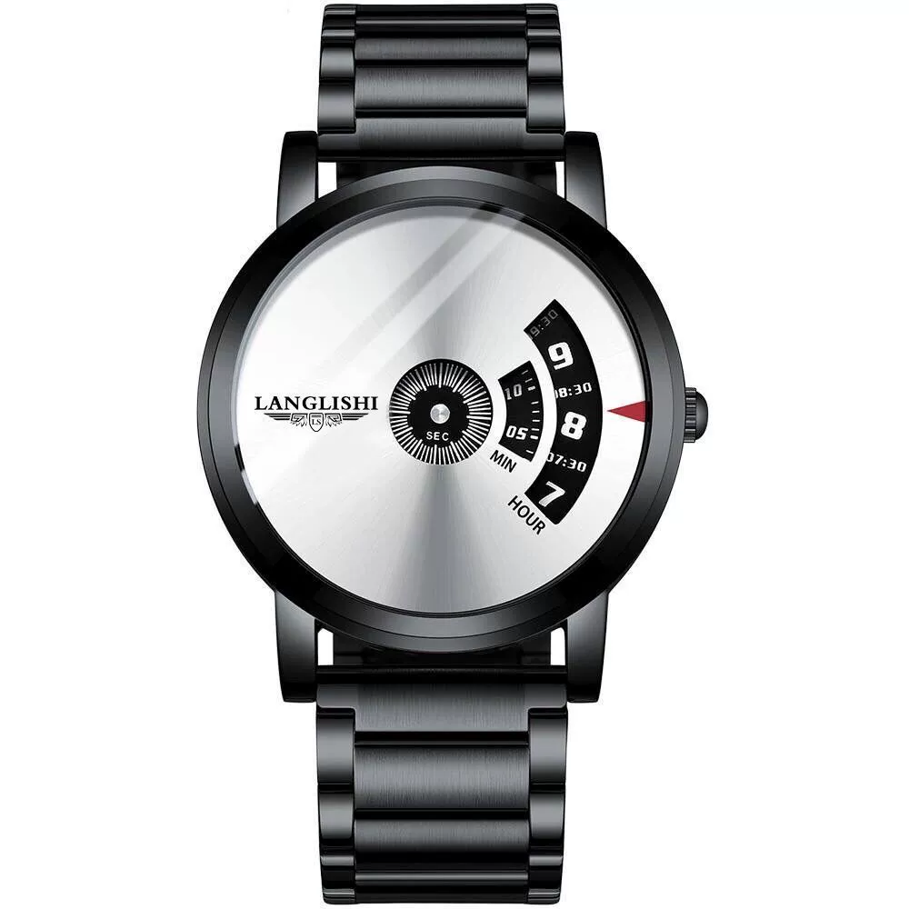 Men's Waterproof Ultrathin Quartz Watch With Stainless Steel Strap Alloy Case And Round Dial - Image 3
