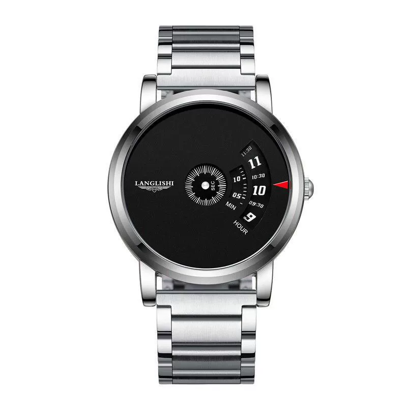 Men's Waterproof Ultrathin Quartz Watch With Stainless Steel Strap Alloy Case And Round Dial - Image 4