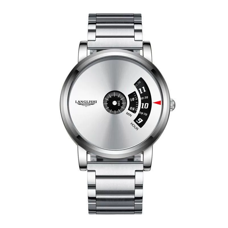 Men's Waterproof Ultrathin Quartz Watch With Stainless Steel Strap Alloy Case And Round Dial - Image 5