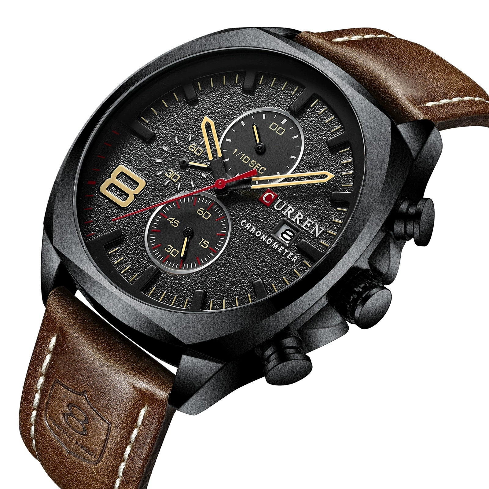 Men's Waterproof Watch With Genuine Leather Belt Alloy Case Round Dial And Pin Buckle - Image 2