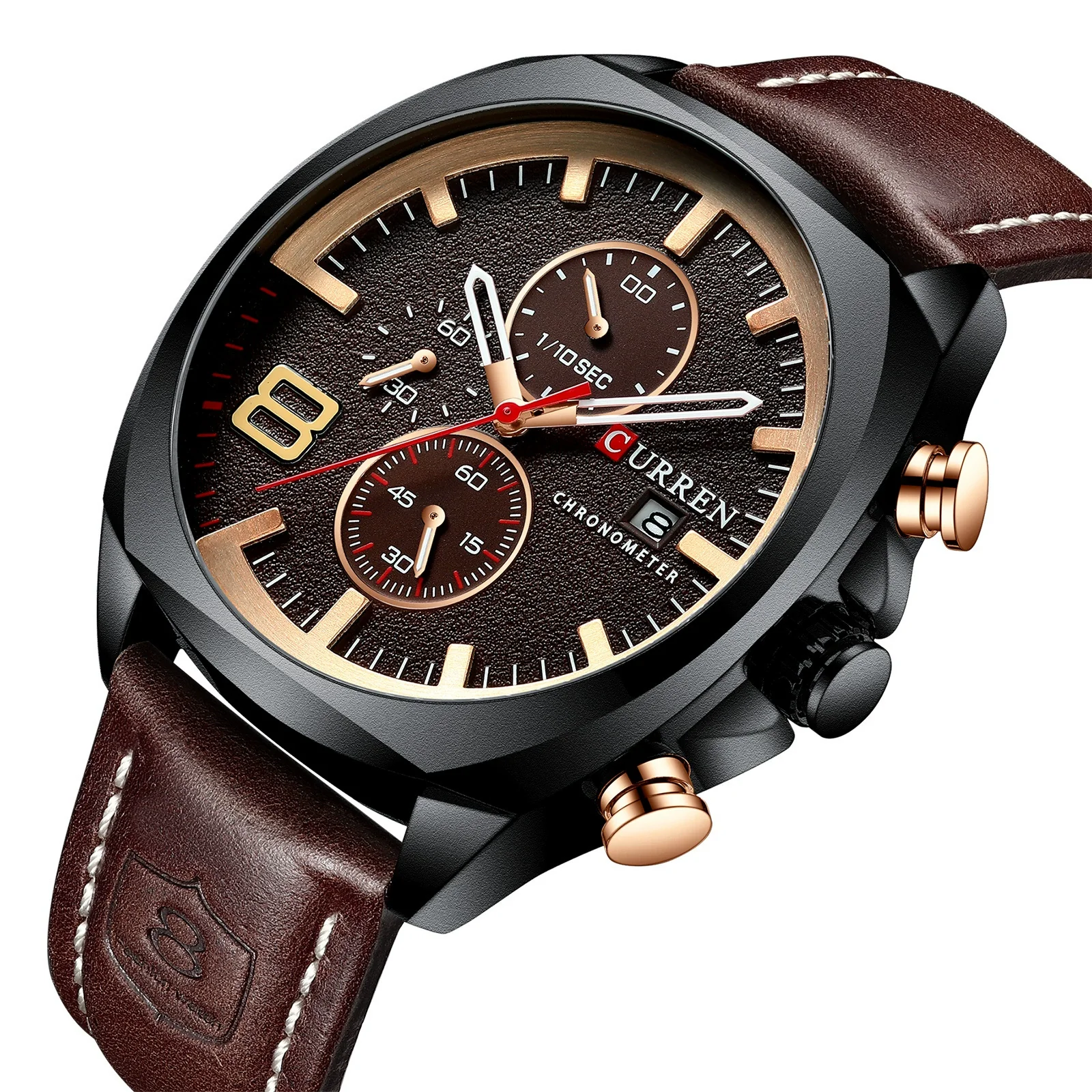Men's Waterproof Watch With Genuine Leather Belt Alloy Case Round Dial And Pin Buckle - Image 3