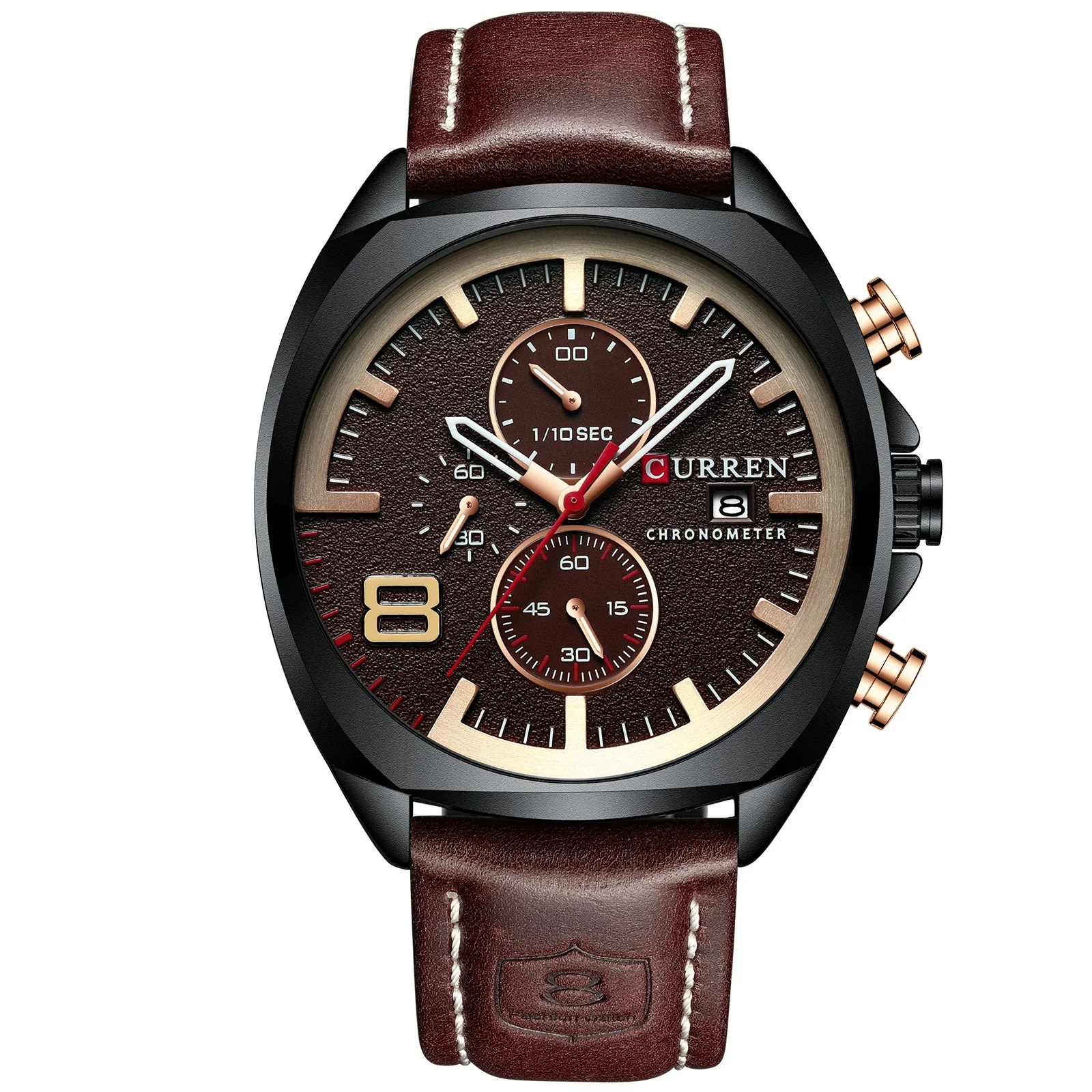 Men's Waterproof Watch With Genuine Leather Belt Alloy Case Round Dial And Pin Buckle - Image 6