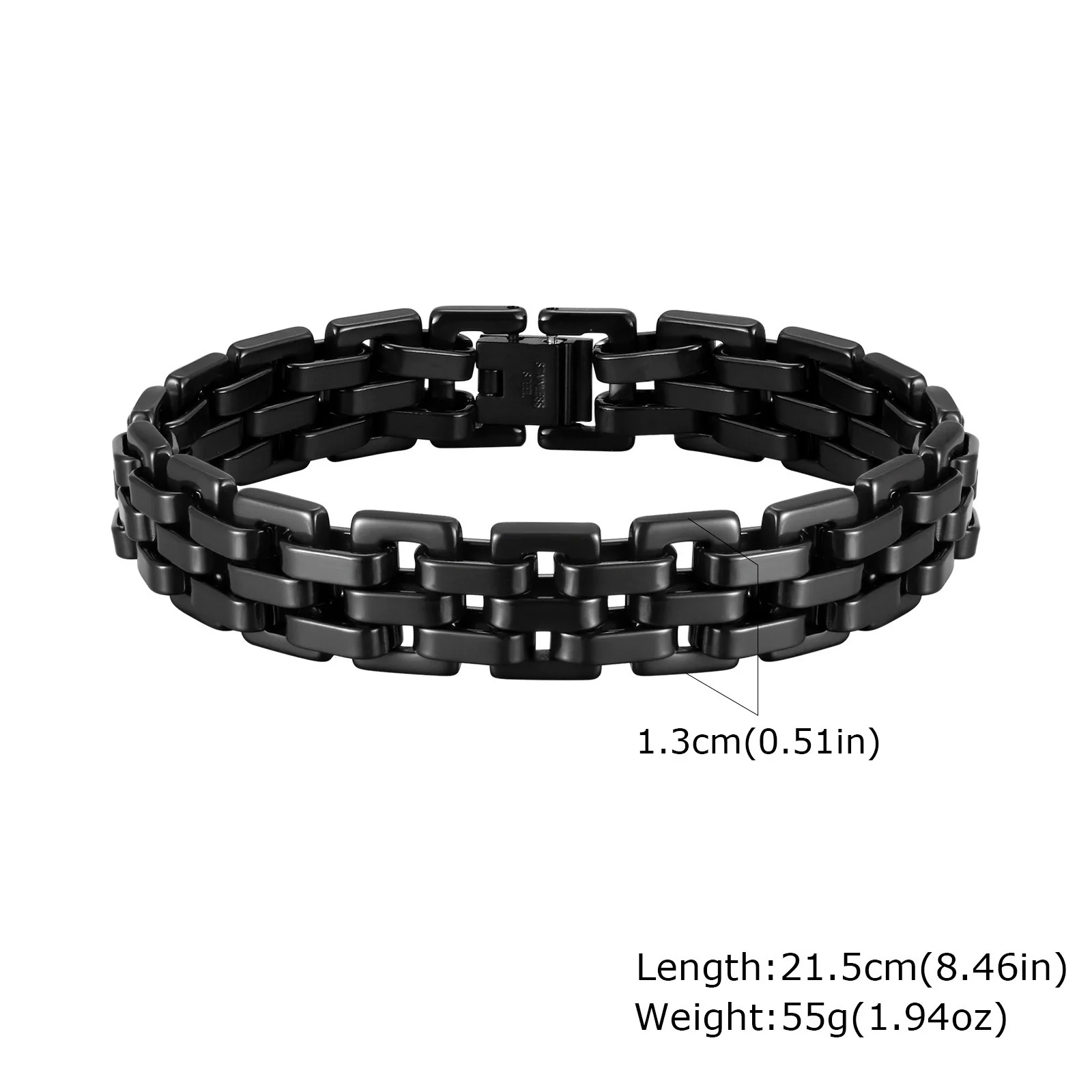 Men's Widefaced Stainless Steel Strap Gold Fashion Bracelet - Image 13