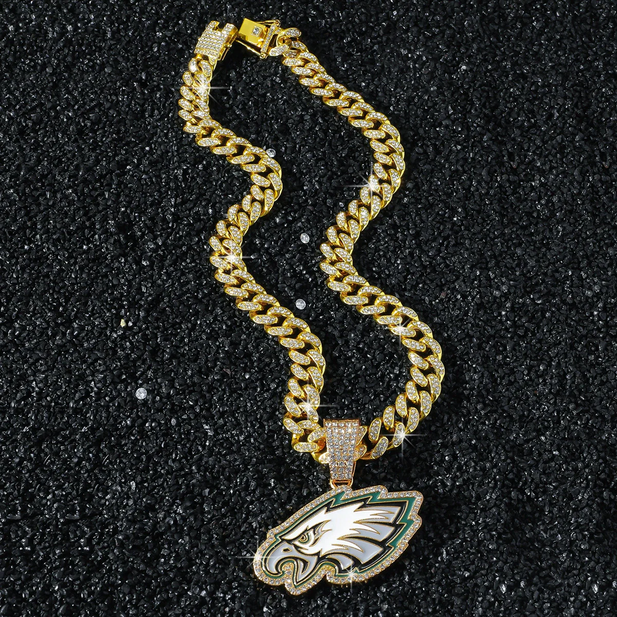 Men's Zinc Alloy Alloy Animal Zodiac Eagle Pendant Necklace With Cuban Chain Electroplated - Image 4
