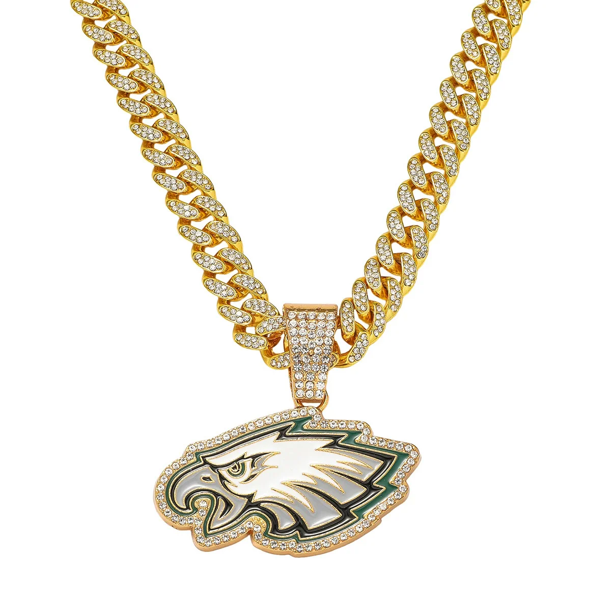 Men's Zinc Alloy Alloy Animal Zodiac Eagle Pendant Necklace With Cuban Chain Electroplated - Image 5