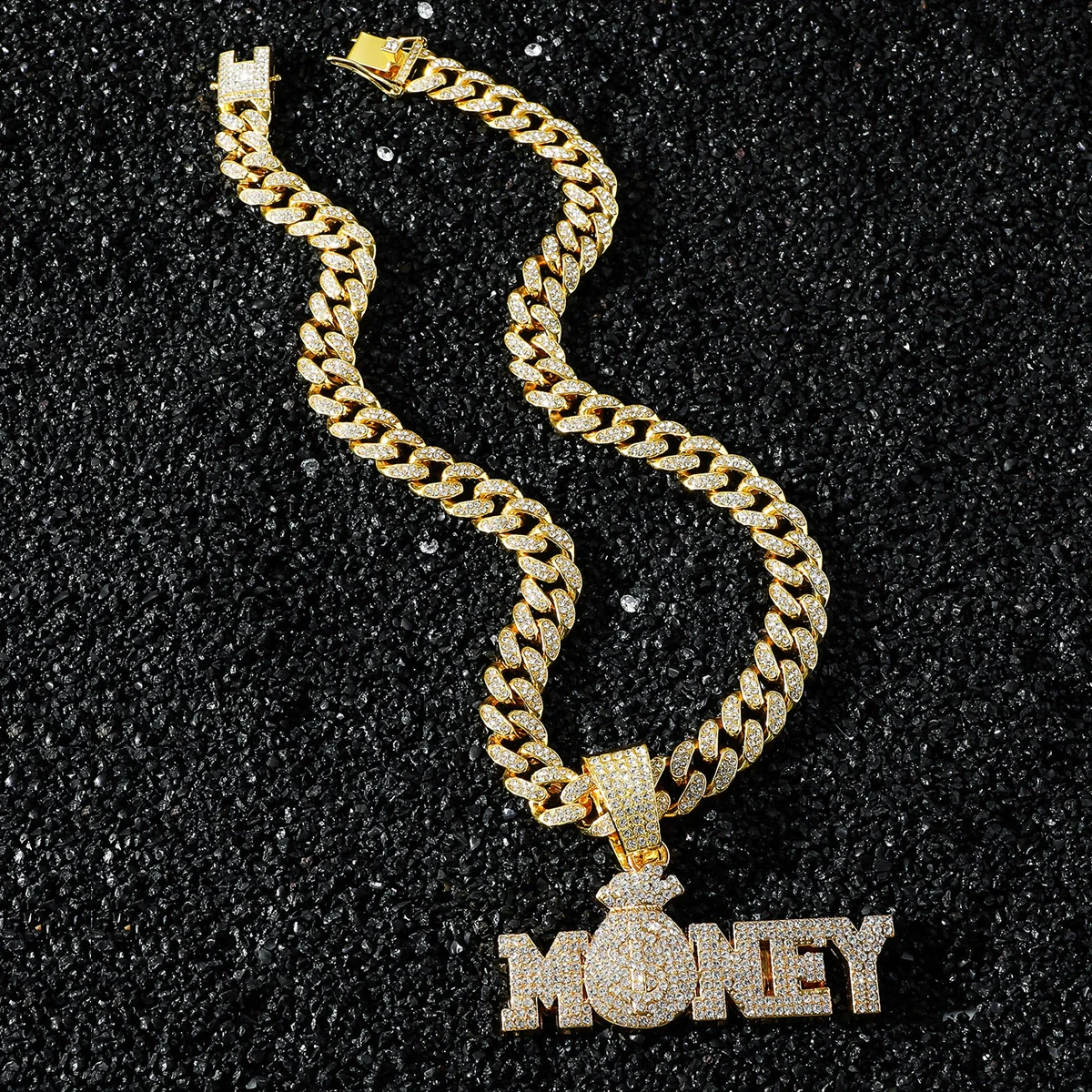 Men's Zinc Alloy Cuban Chain Hip Hop Style Letter Number Text Pendant Necklace With Electroplating - Image 4