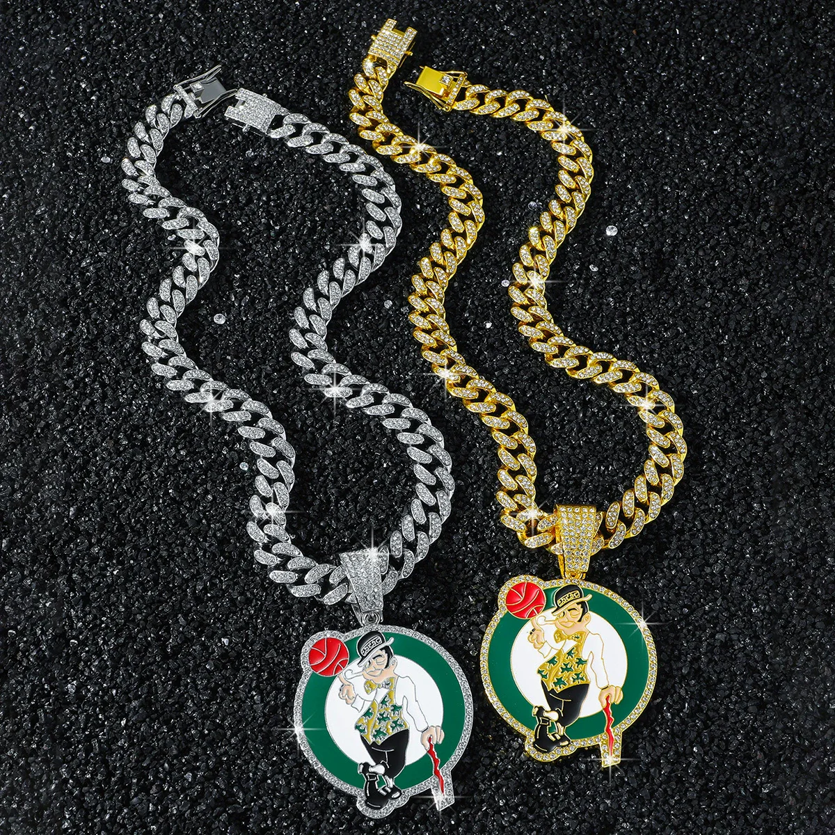 Men's Zinc Alloy Cuban Chain Hiphop Style Cartoon Characters Pendant Necklace With Electroplating - Image 2