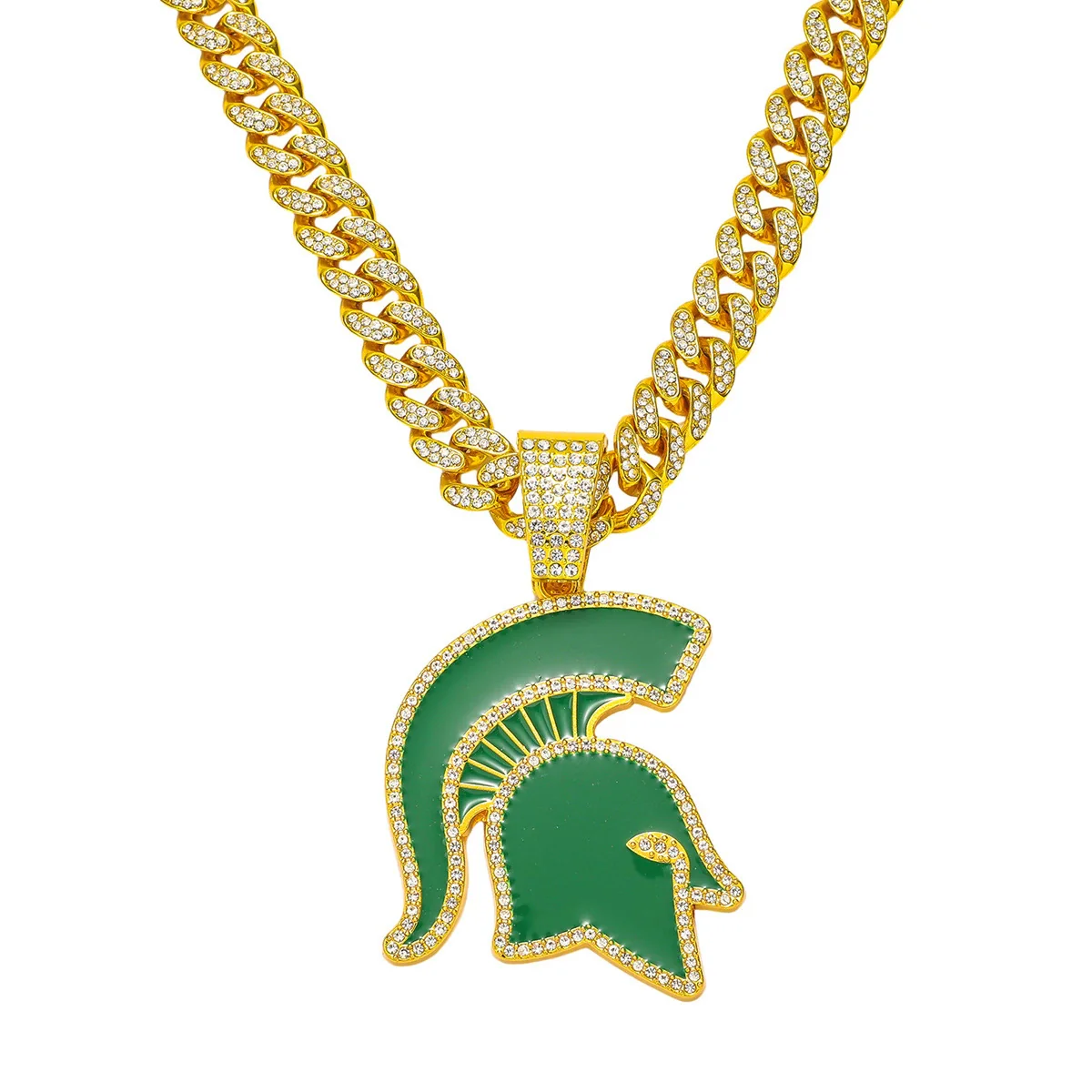 Men's Zinc Alloy Hiphop Style Squirrel Basketball Team Logo Pendant Necklace With Cuban Chain And Electroplating