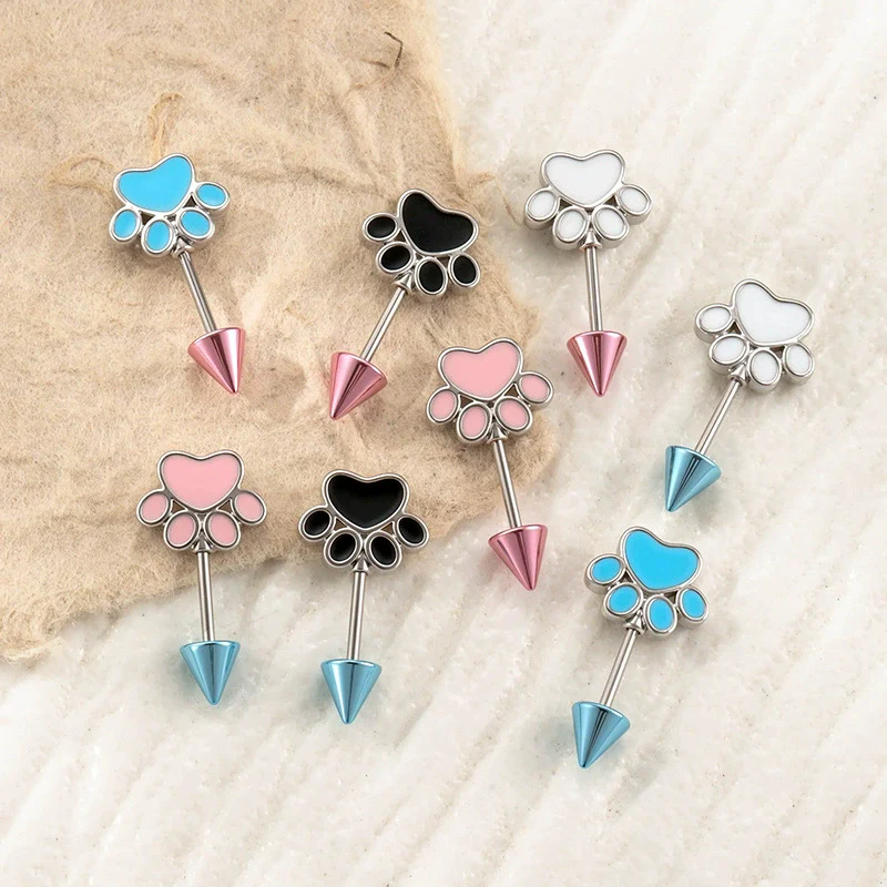 Metal Animal Zodiac Electroplated Cat Claw Cartilage Piercing Jewelry