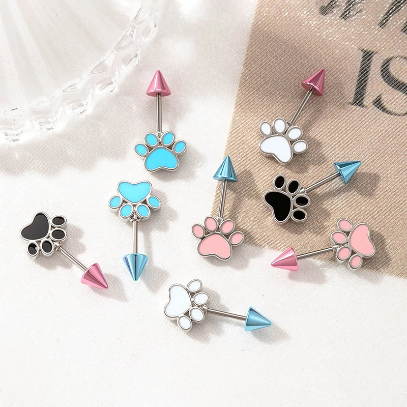 Metal Animal Zodiac Electroplated Cat Claw Cartilage Piercing Jewelry - Image 4