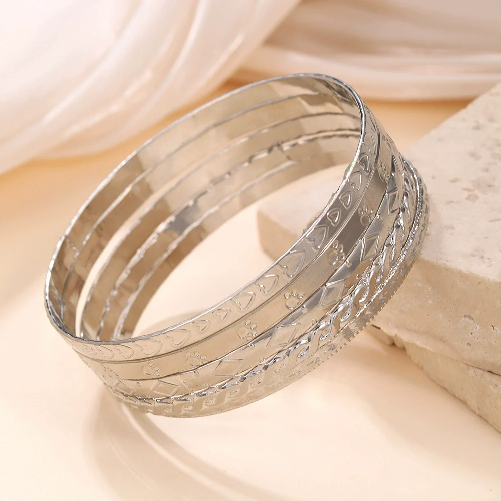 Metal Bohemian Retro Exaggerated Mix And Match Hollow Love Geometric Iron Electroplated Bracelet Jewelry - Image 64
