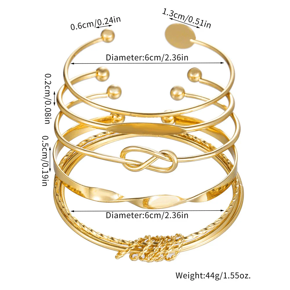 Metal Bohemian Style Vintage Overlapping Open Bracelet With Geometric Pattern And Electroplating For Women And Couple Ferroalloy Material - Image 2
