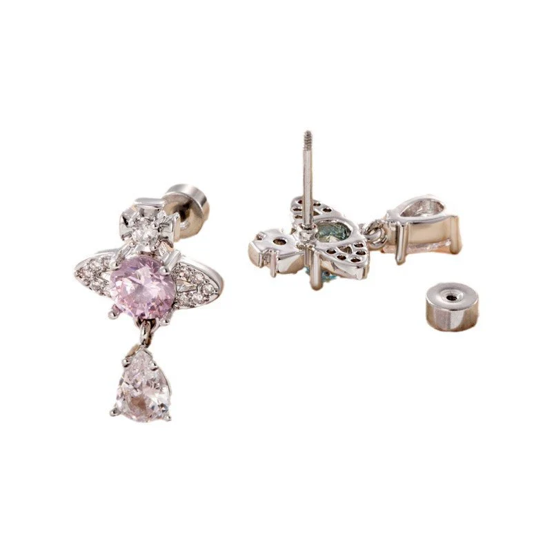 Metal Bow Pattern Electroplated Girls' Earrings - Image 4